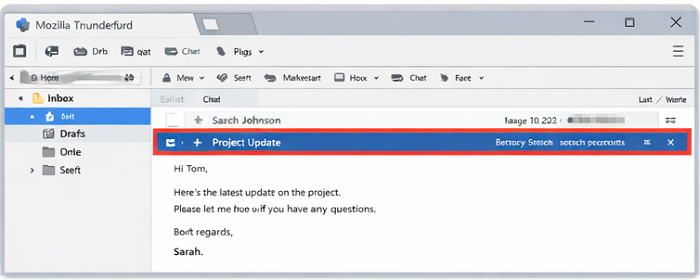 Launch Mozilla Thunderbird and click on the email