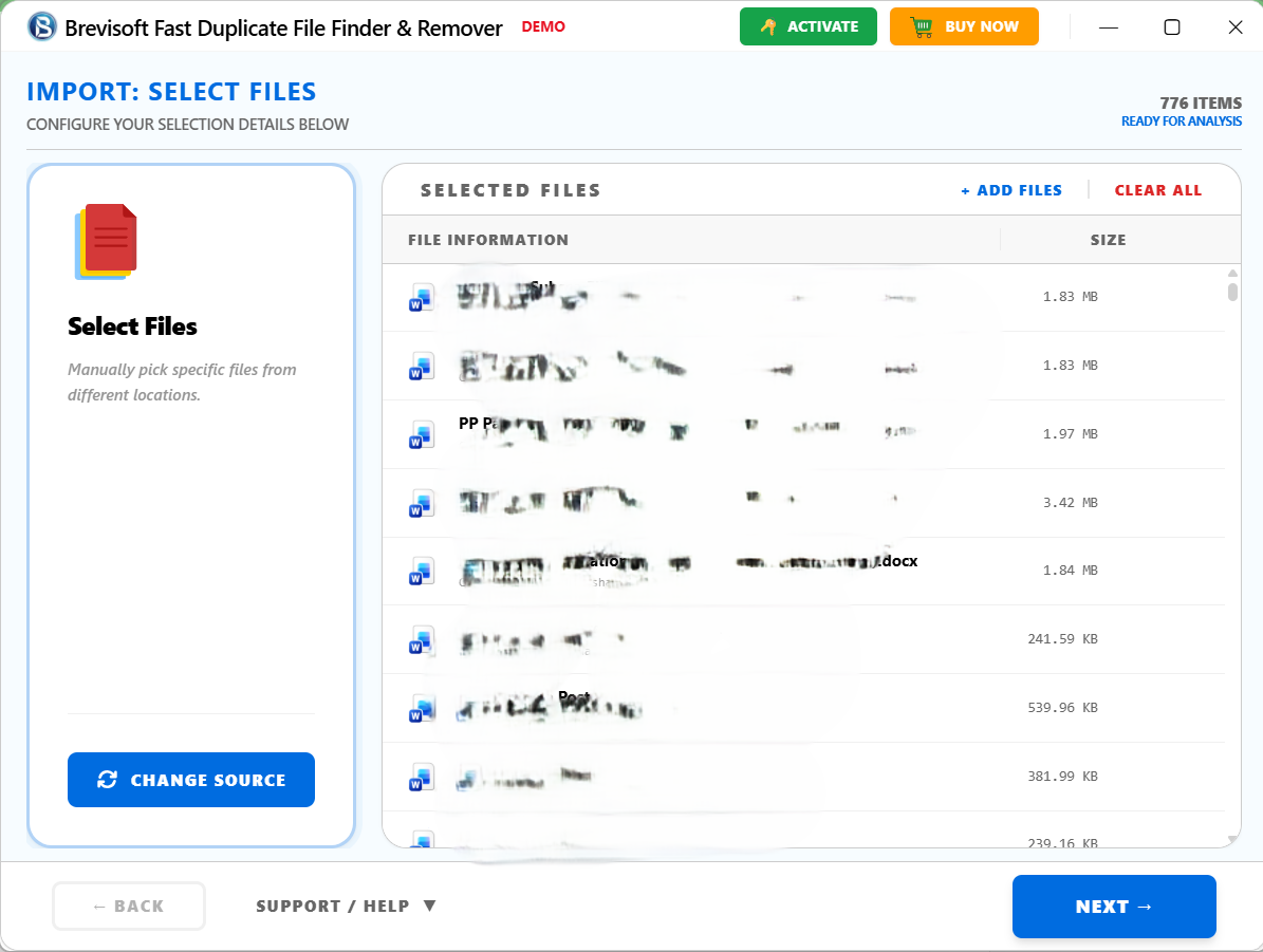 click Add Files and then click Next