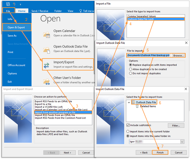 Click the Finish button to complete the import process.