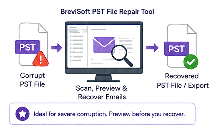 Recover Emails Using Professional PST Repair Tool
