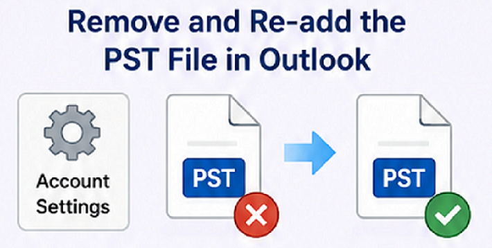 Remove and Re-add the PST File in Outlook