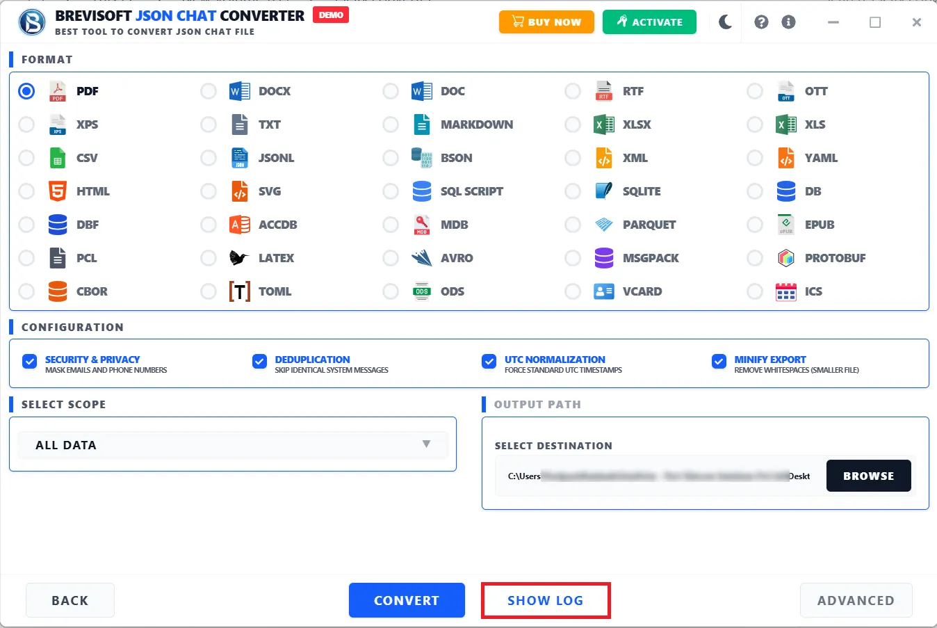 application provides multiple advance search options