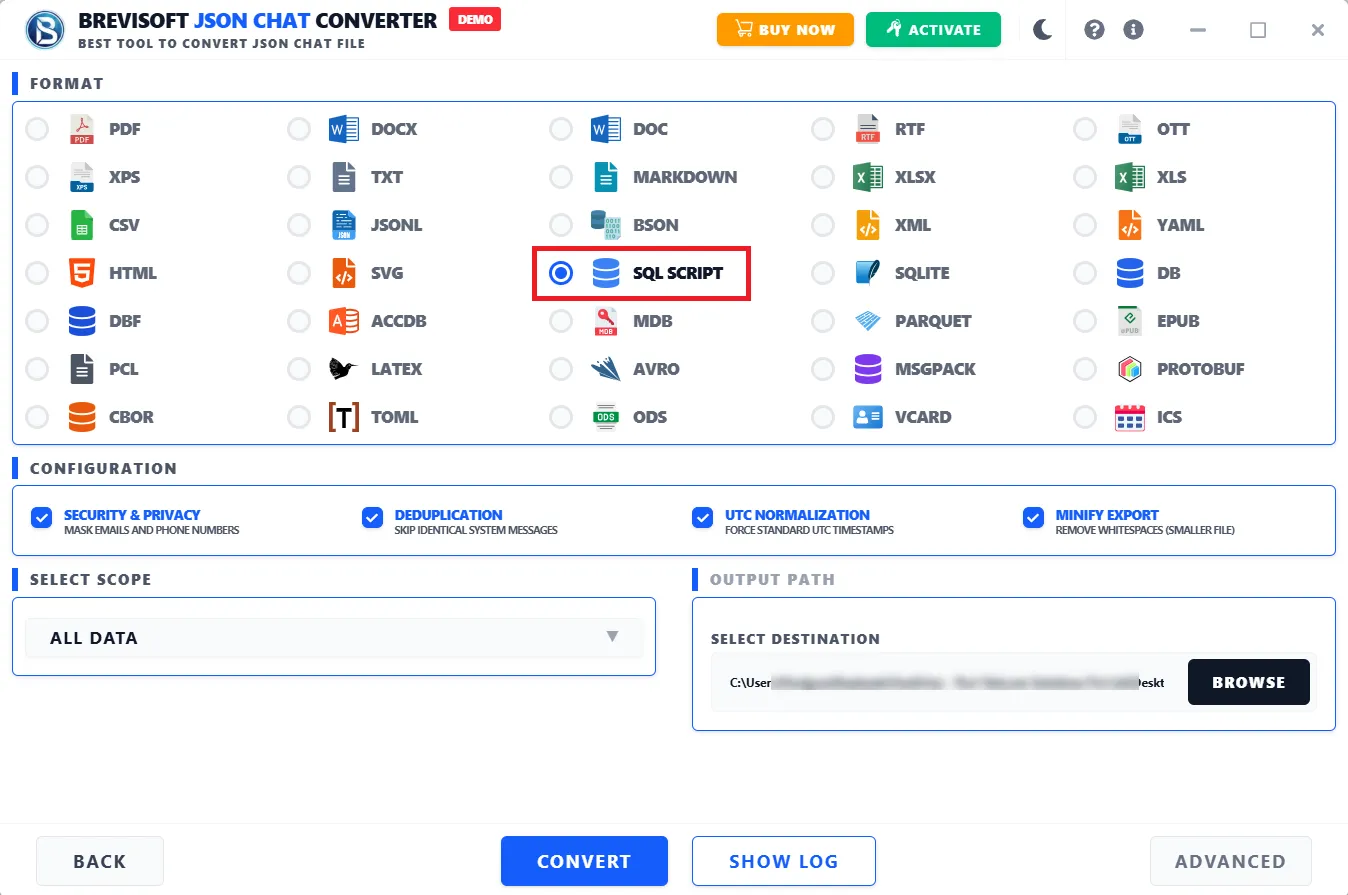 software and choose one option