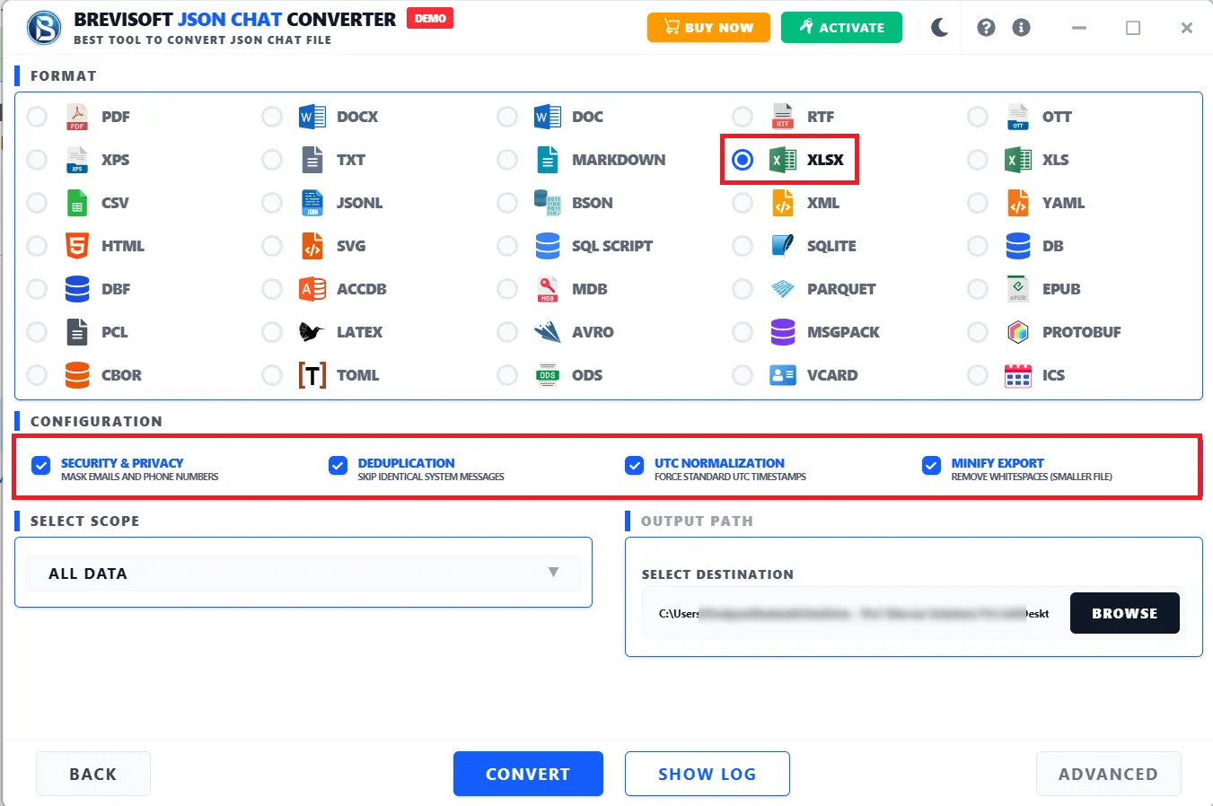 software and choose one option