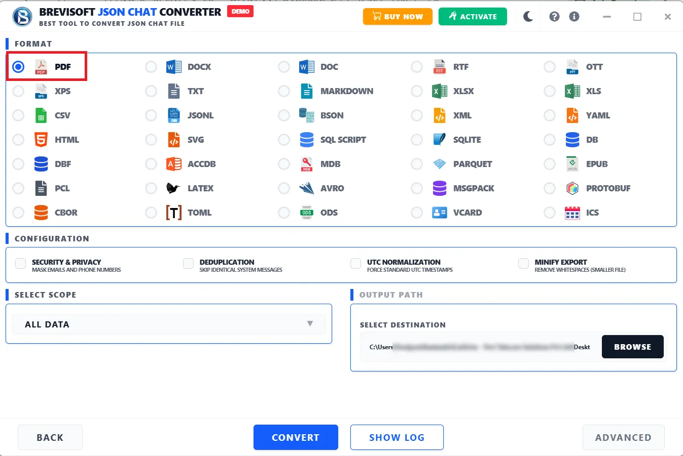 software and choose one option