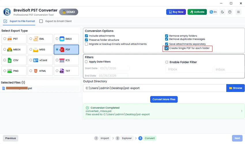 application has inbuilt filter options