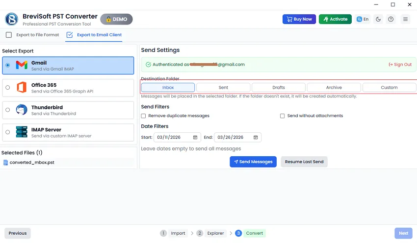 tool permits to convert emails in PDF format