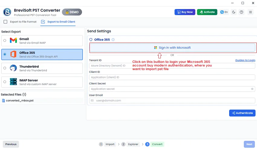 tool permits to convert emails in PDF format