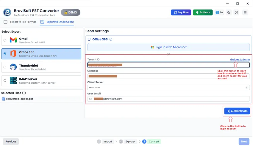 tool permits to convert emails in PDF format
