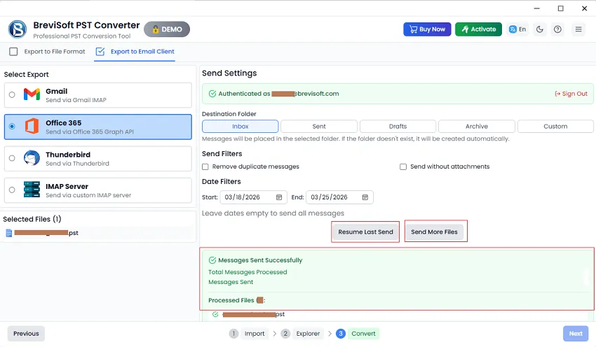 application has inbuilt filter options