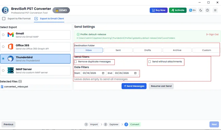 application has inbuilt filter options