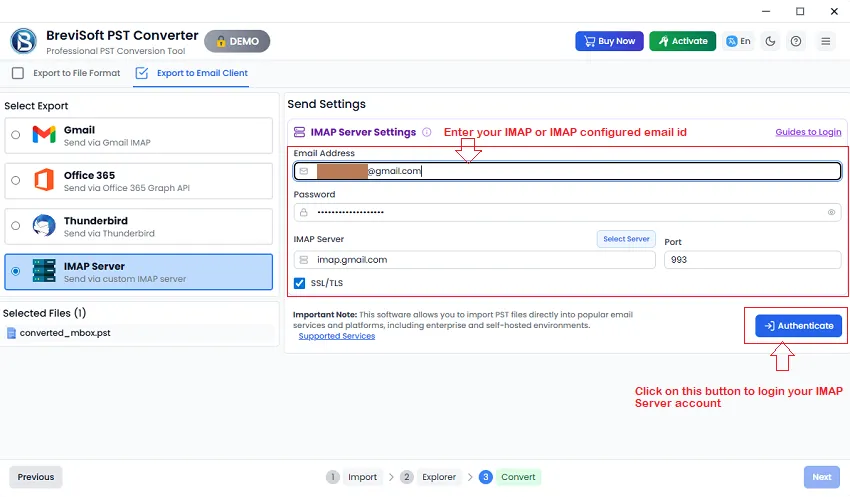 tool permits to convert emails in PDF format