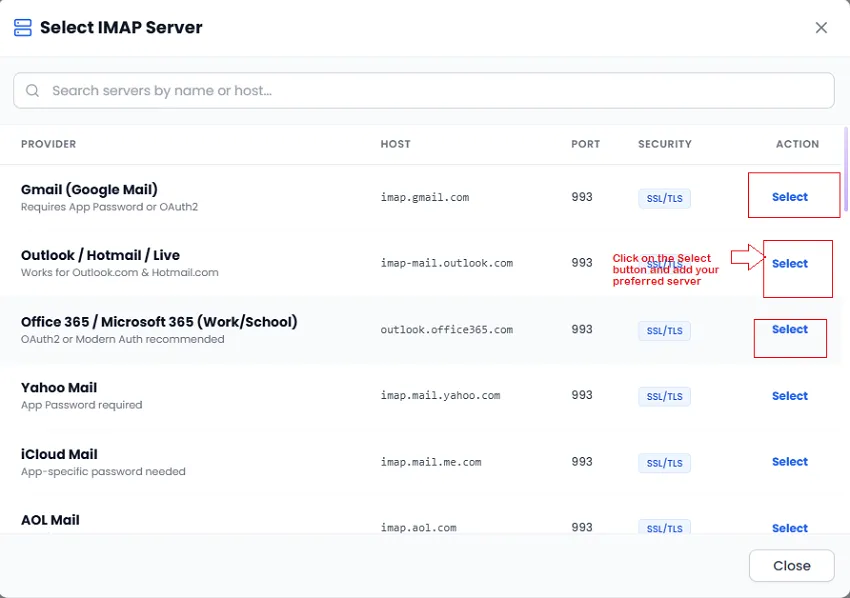 application provides multiple advance search options