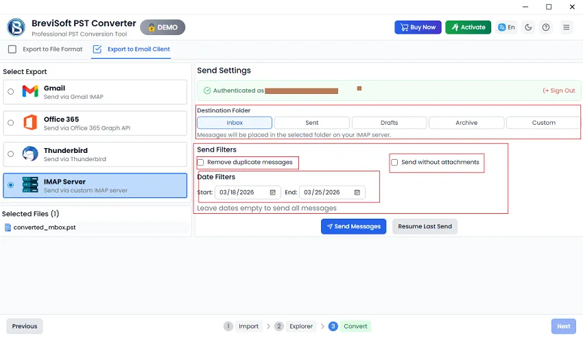 application has inbuilt filter options