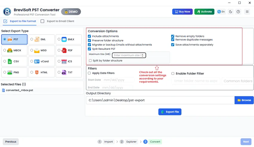 tool permits to convert emails in PDF format