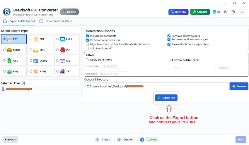 application has inbuilt filter options